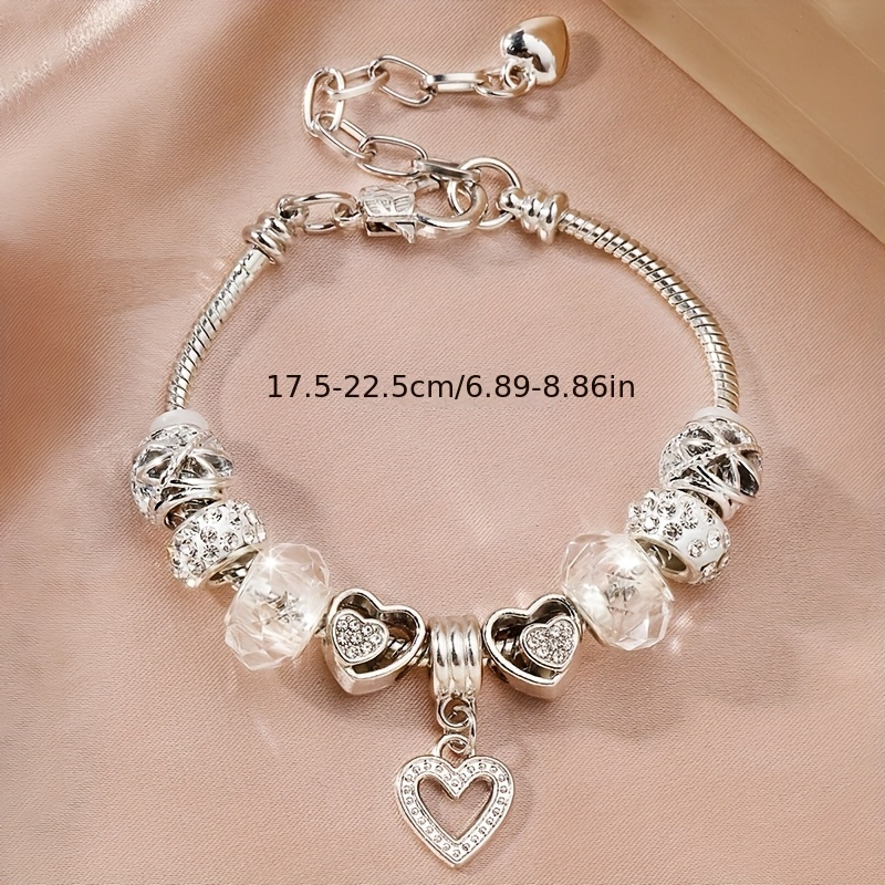 Handmade Elegant Openwork Heart Pendant Bracelet, Unique Gift